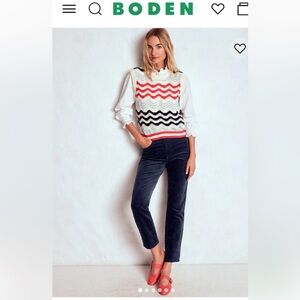 Boden Petite Cord Girlfriend Jeans in Navy
